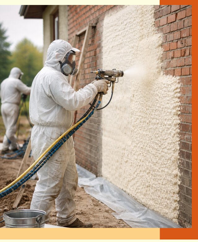 Утепление кирпичного дома ППУ в Вятских Полянах под ключ от 6598 руб. | ТепломастерВтс