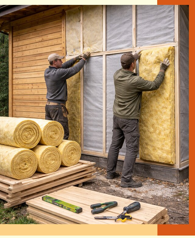 Утепление бани снаружи в Вятских Полянах от 86275 руб. под ключ | ТепломастерВтс