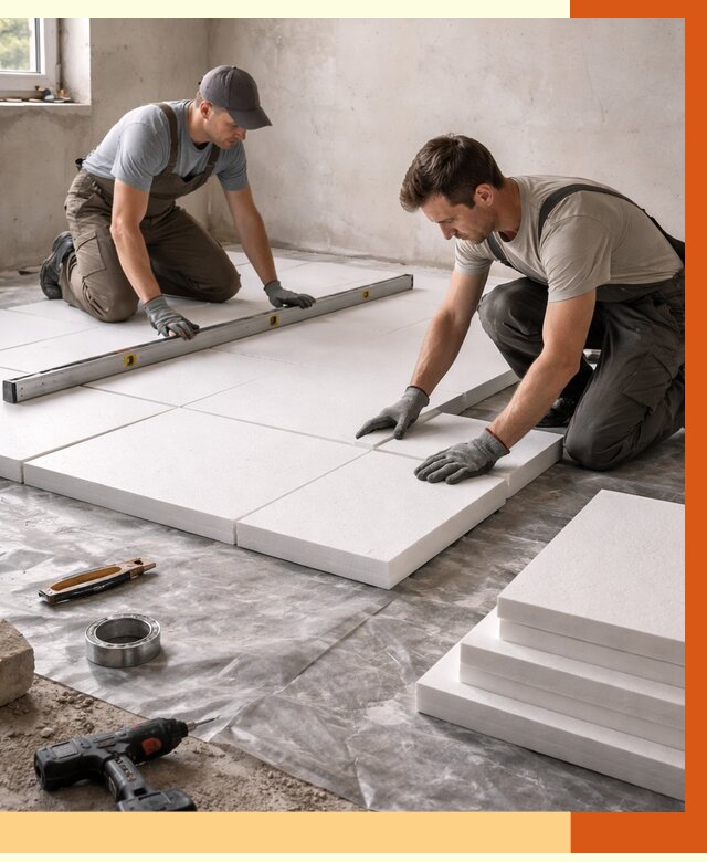 Утепление бетонного пола в Вятских Полянах от 2538 руб/м2 — монтаж и цена | ТепломастерВтс