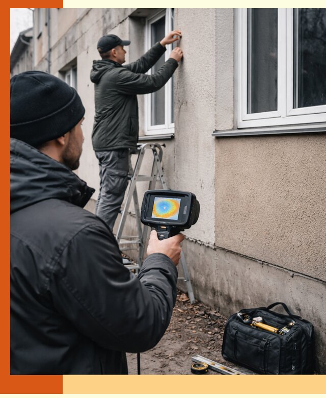 Тепловизионное обследование фасада в Вятских Полянах для выявления дефектов